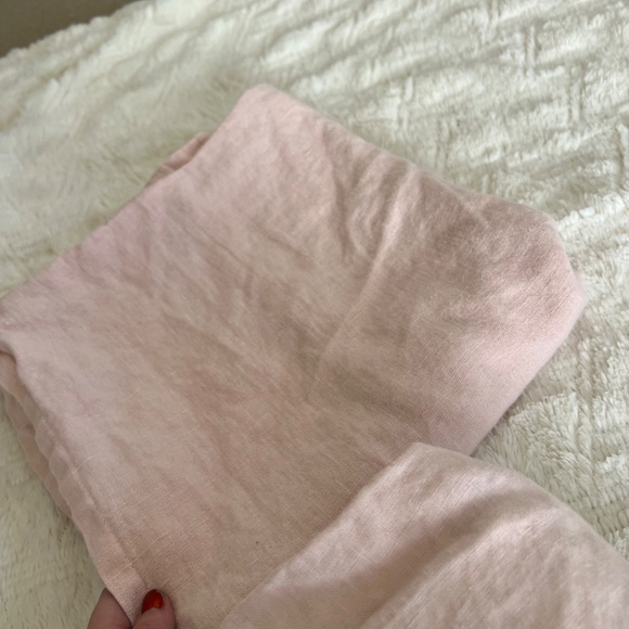 Pottery Barn Kids Blush Pink European Linen Crib Skirt - Picture 4 of 11